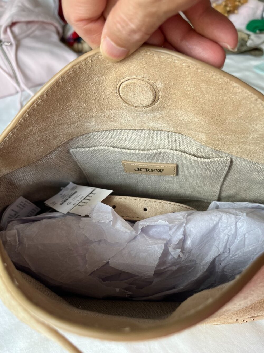 J. Crew Berkeley Small Shoulder Bag in Studded Leather and Suede NWT - Picture 4 of 8